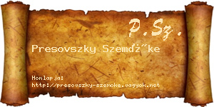 Presovszky Szemőke névjegykártya